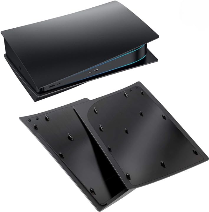 DKD Black Faceplates Replacement Side Plate, Hard Protective Skin Shell Case Cover For PS5