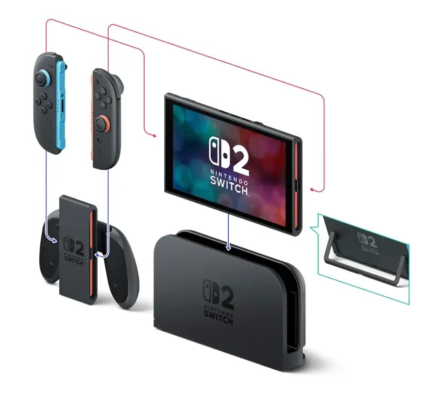 Nintendo Switch 2 Standard Edition with Red & Blue Joy Con (1 Year Add-on Warranty Only from Seller Micromini) (English Version)