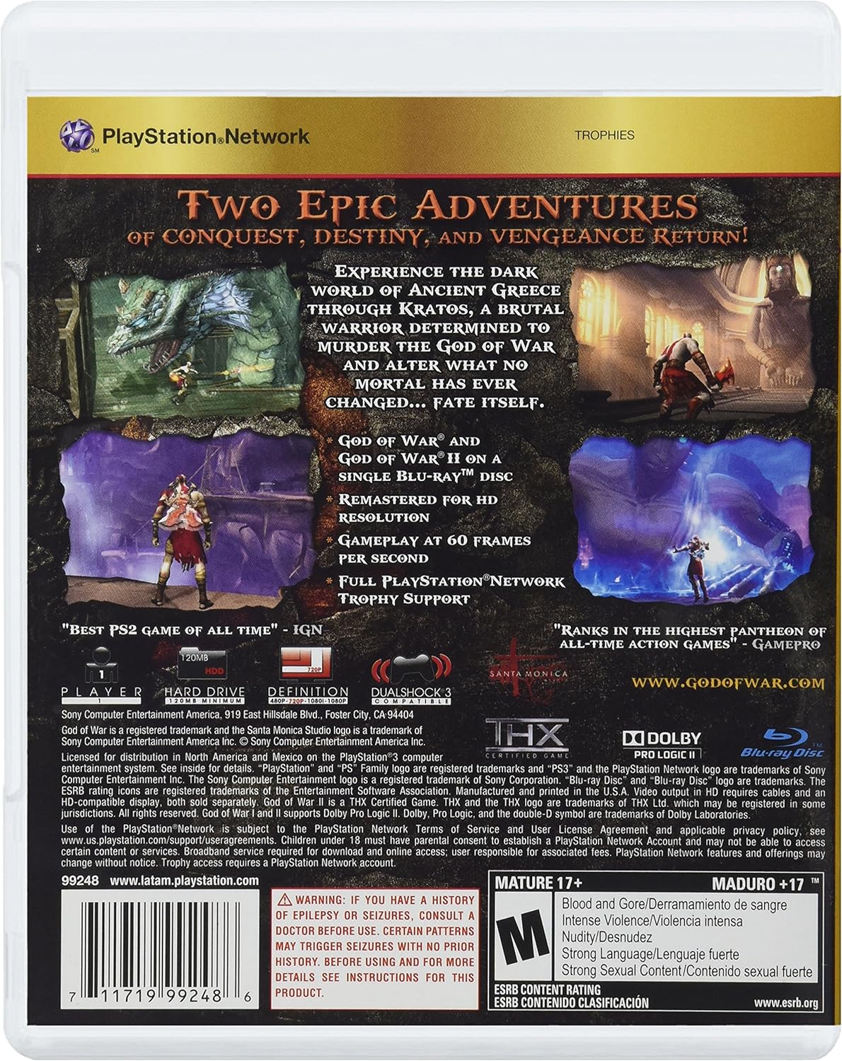 God of War 1 & 2 Collection Favoritos PS3