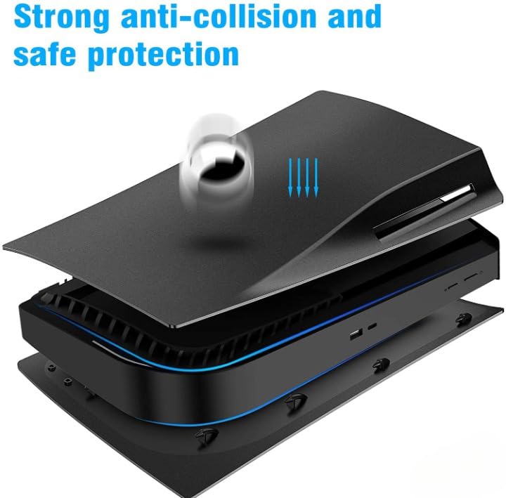 DKD Black Faceplates Replacement Side Plate, Hard Protective Skin Shell Case Cover For PS5