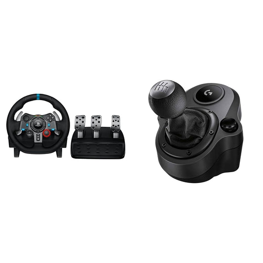 Logitech G 29 Driving Force Racing Wheel and Floor Pedals, Real Force Feedback, Stainless Steel Paddl For PC