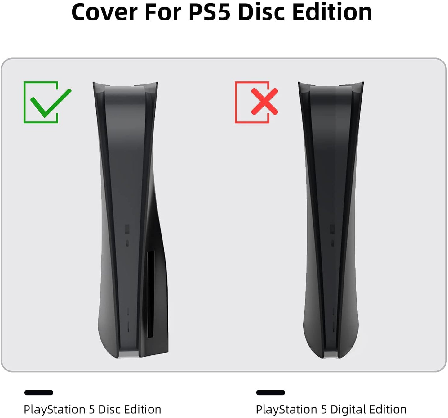 DKD Black Faceplates Replacement Side Plate, Hard Protective Skin Shell Case Cover For PS5