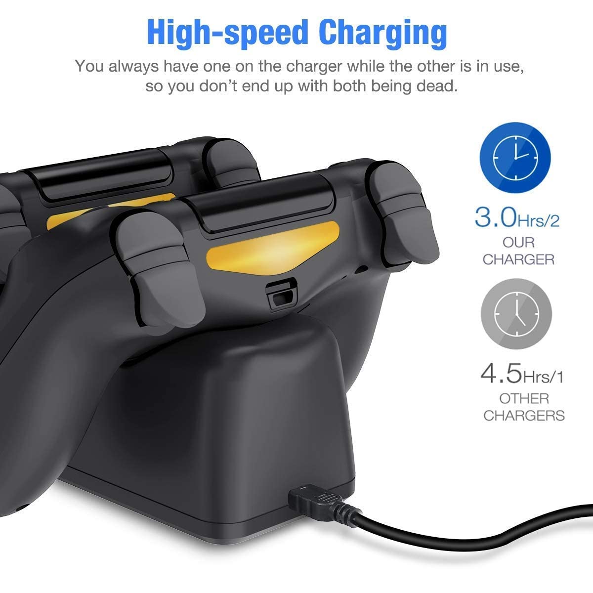 Ps4 Controller Charging Dock With Cable (Black), USB