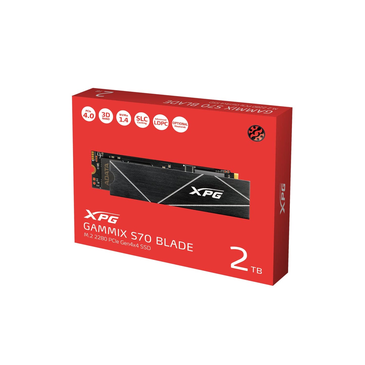 XPG GAMMIX S70 Blade M.2 NVME 2TB PCIe Gen4 2280 Internal Gaming SSD Read/Write Up to 7,400/6800 MB/s (AGAMMIXS70B-2T-CS) Compatible with PC, Laptop and Play Station 5{2TB}