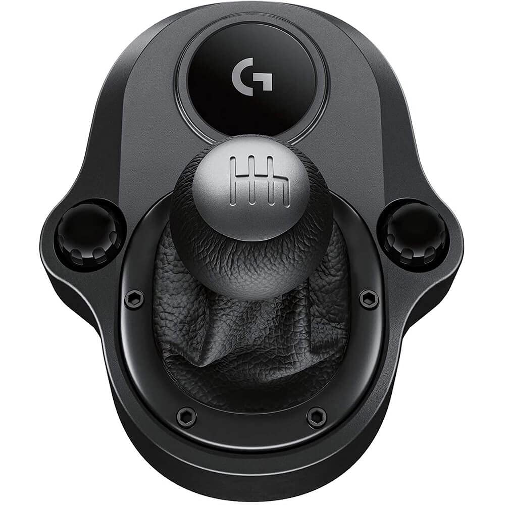 Logitech G Driving Force Racing Wheels Shifter for G29, G920 & G923, 6 Speed, Push Down Reverse Gear, Steel and Leather Construction - Black