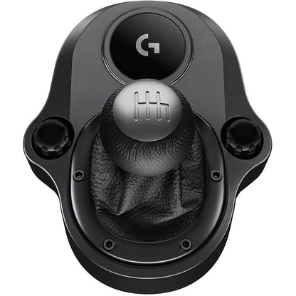 Logitech G Driving Force Racing Wheels Shifter for G29, G920 & G923, 6 Speed, Push Down Reverse Gear, Steel and Leather Construction - Black