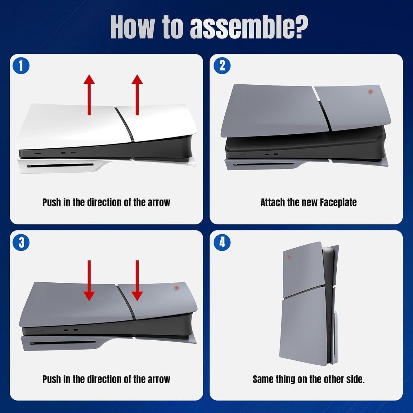 PS5 Slim Disc Edition Faceplate, 30th Anniversary Limited Edition Side Plates, Console Cover Shell, Black