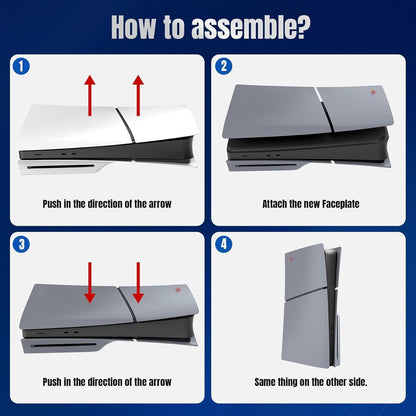 PS5 Slim Disc Edition Faceplate, 30th Anniversary Limited Edition Side Plates, Console Cover Shell, Black