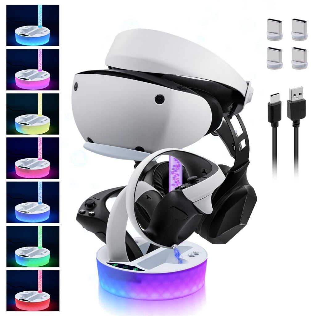 DKD Controller Charging Dock For Ps5 Vr2, Psvr 2 Charging Station With Vr Headset Holder Display Stand
