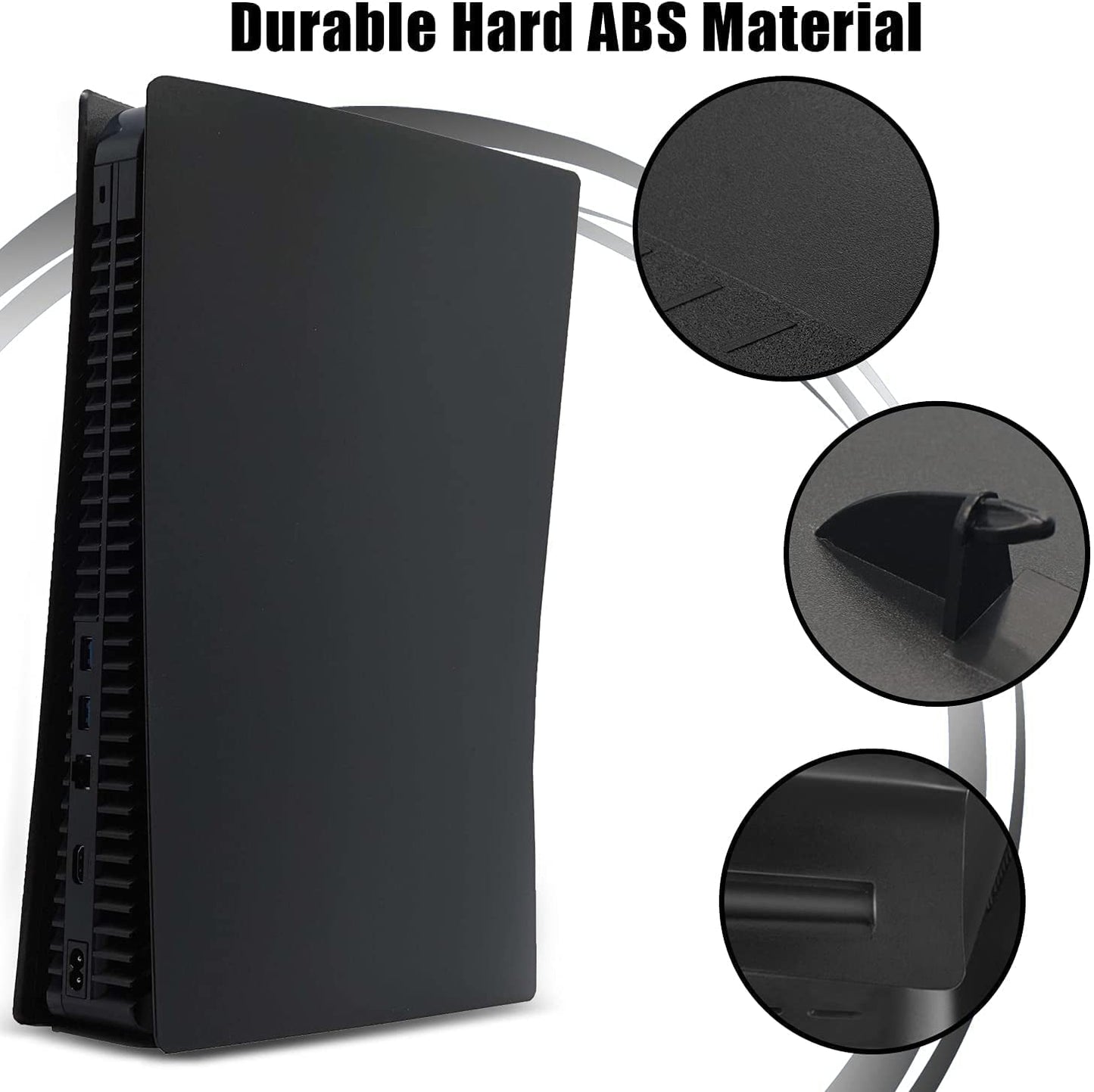 DKD Black Faceplates Replacement Side Plate, Hard Protective Skin Shell Case Cover For PS5