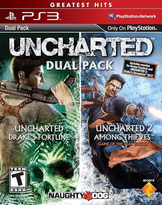 Uncharted drake's Fortune and Uncharted 2 Among Thieves (dual pack) ps3