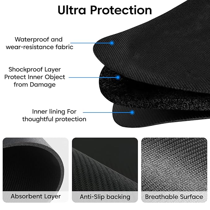 Sounce Premium Polyester Dual Controller Hard Carry Case for PS5, PS4, Xbox, and iPega Controllers – Shockproof Travel Storage Bag with 3-Layer Protection, Accessory Pocket & Handle
