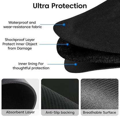 Sounce Premium Polyester Dual Controller Hard Carry Case for PS5, PS4, Xbox, and iPega Controllers – Shockproof Travel Storage Bag with 3-Layer Protection, Accessory Pocket & Handle