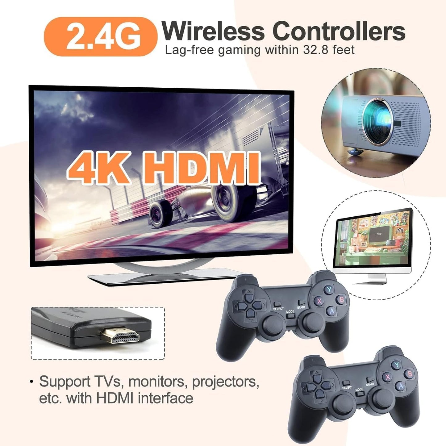 DKD Video Games for Kids Retro Game Stick for Tv Wireless