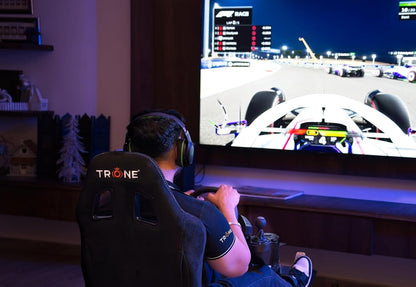 TRONE RS1 Aero Black Racing Simulator Gaming Chair with Seat & Cockpit | Compatible with Logitech PXN V10, V99, G923, G29, G920 | Xbox One, PS4, PS5, PC | Foldable & Adjustable Frame (RS1-Aero-Black)