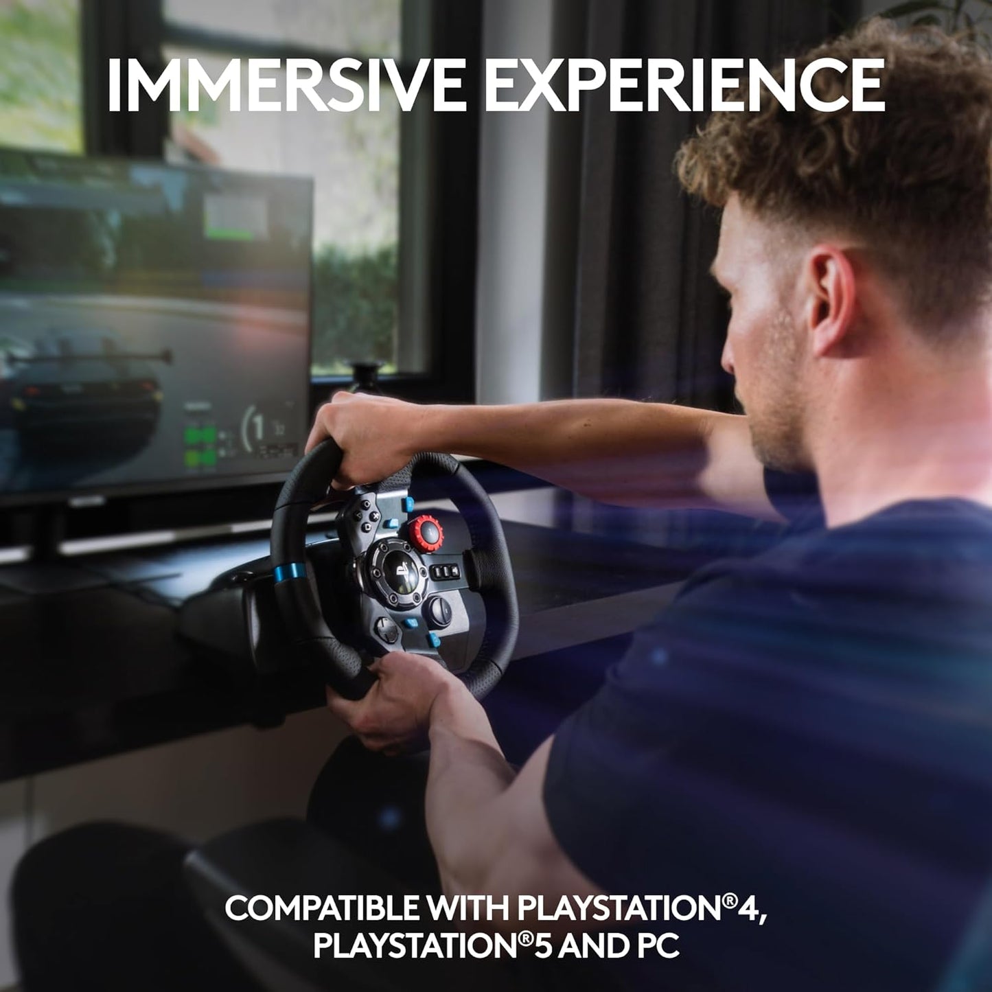 Logitech G 29 Driving Force Racing Wheel and Floor Pedals, Real Force Feedback, Stainless Steel Paddl For PC