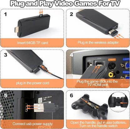 DKD Video Games for Kids Retro Game Stick for Tv Wireless