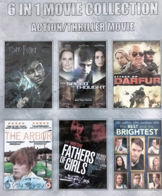 6 in 1 English Movie Collection (Harry Potter, The Speed of Thought, Attack on Darfur, The Arbor, Fathers of Girls, The Best and The Brightest) DVD