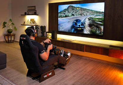 TRONE RS1 Aero Black Racing Simulator Gaming Chair with Seat & Cockpit | Compatible with Logitech PXN V10, V99, G923, G29, G920 | Xbox One, PS4, PS5, PC | Foldable & Adjustable Frame (RS1-Aero-Black)
