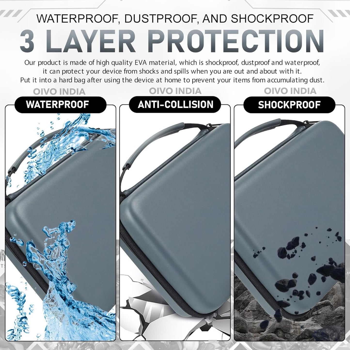 OIVO INDIA Dual Controller Remote Hard Carry Cover Compatible for PS5/PS4/XBOX Water-Resistant Travel Carry Case