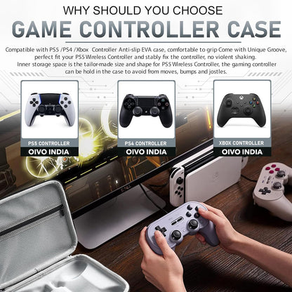OIVO INDIA Dual Controller Remote Hard Carry Cover Compatible for PS5/PS4/XBOX Water-Resistant Travel Carry Case