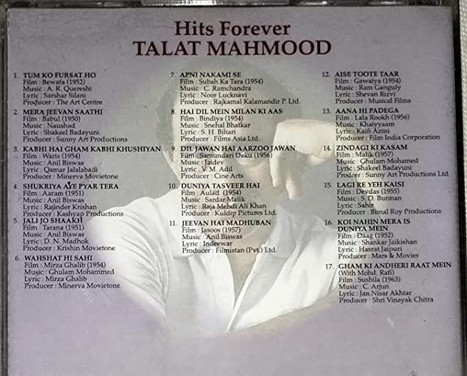 Hits Forever Talat Mahmood Audio cd