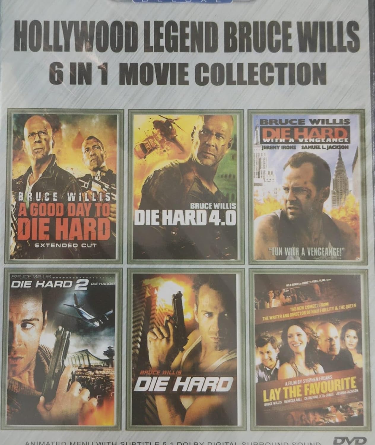 6 in 1 English Movie Collection (die Hard 1,2,3,4, 5, Lay The Favourite) DVD