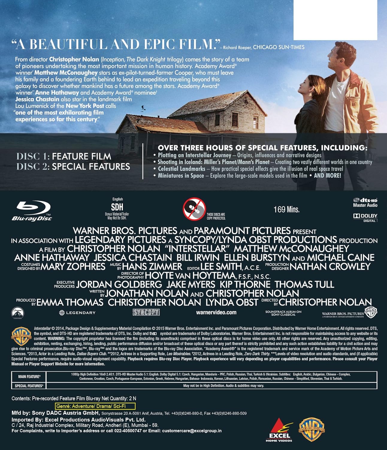 Interstellar (2014) - A Christopher Nolan Film (Movie + Bonus Disc) (2-Disc)